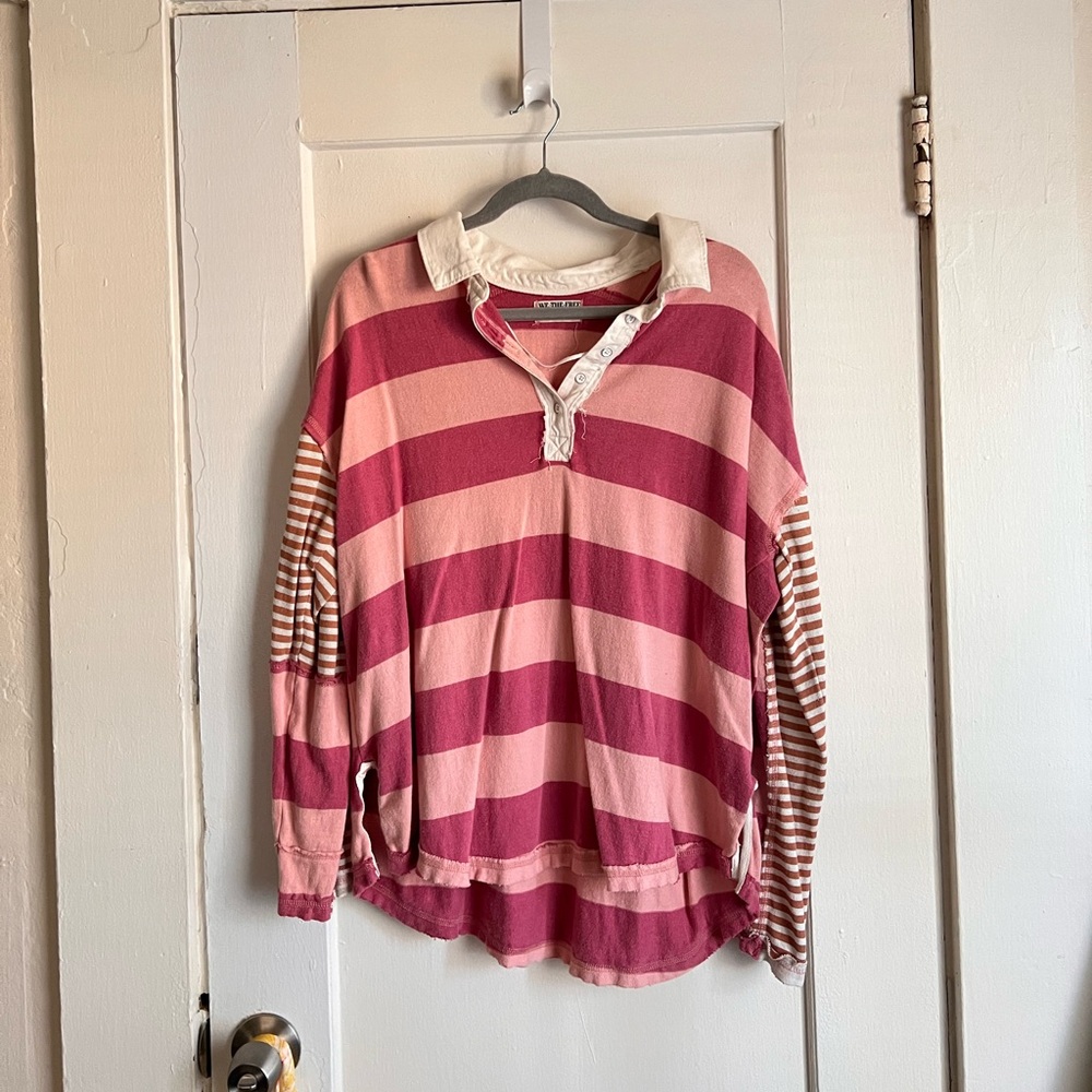 free people polo long sleeve
